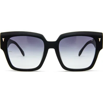 Mita Sustainable Eyewear Capri 56mm Geometric Sunglasses In Black
