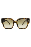 Mita Sustainable Eyewear Capri 56mm Geometric Sunglasses In Matte Tort/ Gradient Green