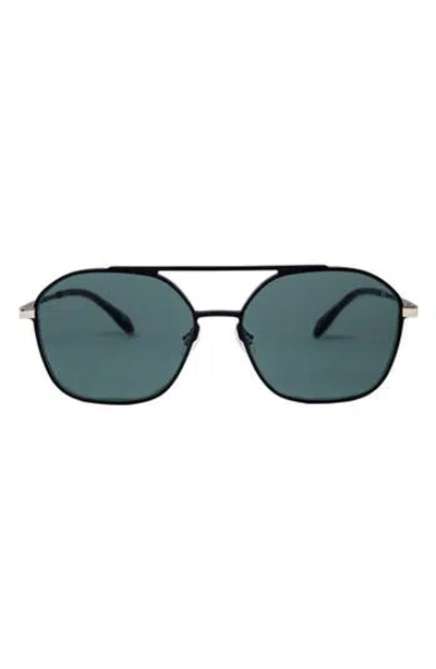 Mita Sustainable Eyewear Duomo 58mm Aviator Sunglasses In Black