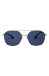 Mita Sustainable Eyewear Duomo 58mm Aviator Sunglasses In Matte Silver/ Smoke