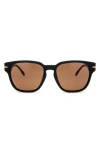 Mita Sustainable Eyewear Key West 55mm Square Sunglasses In Shiny Black / Brown