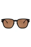 Mita Sustainable Eyewear Key West 55mm Square Sunglasses In Shiny Black/brown