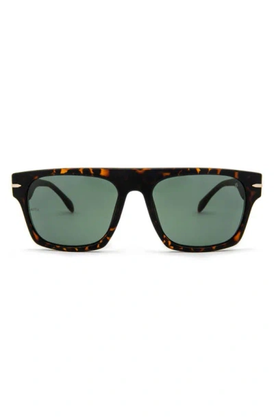 Mita Sustainable Eyewear Nile 56mm Rectangular Sunglasses In Brown