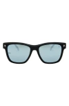 Mita Sustainable Eyewear The Wave 50mm Square Sunglasses In Matte Black/ Silver Mirror