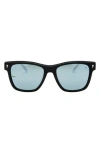 Mita Sustainable Eyewear The Wave 50mm Square Sunglasses In Matte Black/silver Mirror