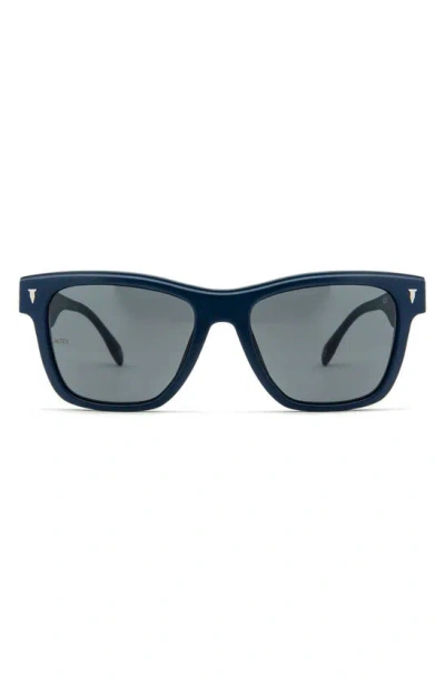 Mita Sustainable Eyewear The Wave 50mm Square Sunglasses In Matte Dk. Blue/ Smoke