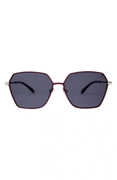 Mita Sustainable Eyewear Tuscany 63mm Oversized Square Sunglasses In Deep Wine / Gradient Amber