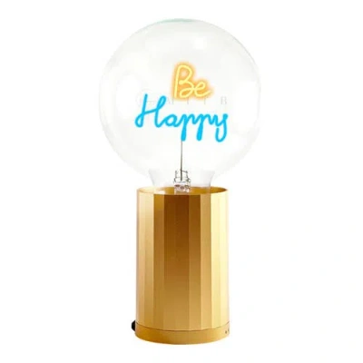 Mitb Be Happy Portable Table Lamp In Gold