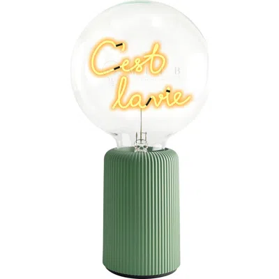 Mitb Cest Lavie Portable Table Lamp In Green