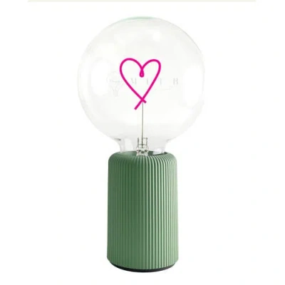 Mitb Heart Portable Table Lamp In Green