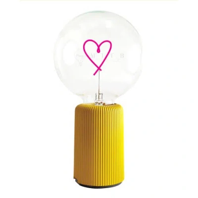 Mitb Heart Portable Table Lamp In Yellow