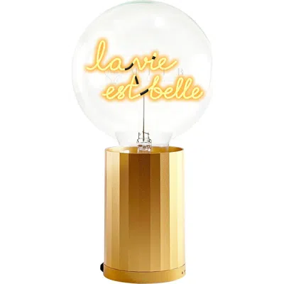 Mitb La Vie Est Belle Portable Table Lamp In Gold