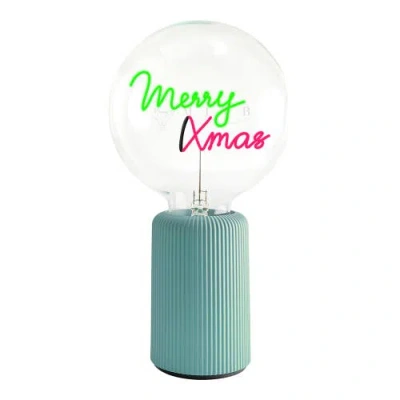 Mitb Merry Xmas Portable Table Lamp In Blue