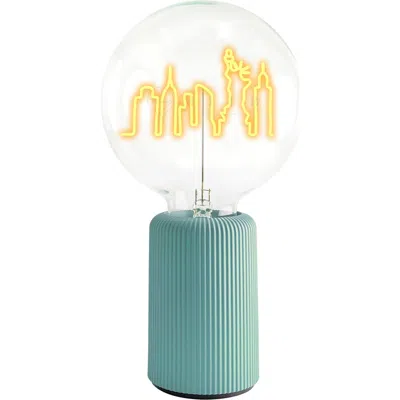 Mitb New York  Skyline Portable Table Lamp In Blue