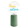 Mitb Peace And Love Portable Table Lamp In Green