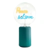 Mitb Peace And Love Portable Table Lamp In Green