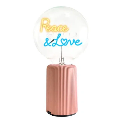 Mitb Peace And Love Portable Table Lamp In Pink