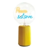 Mitb Peace And Love Portable Table Lamp In Yellow