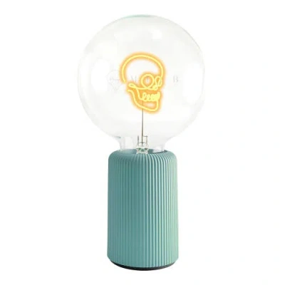 Mitb Skull Portable Table Lamp In Blue