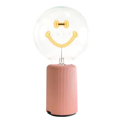 Mitb Smiley Portable Table Lamp In Pink