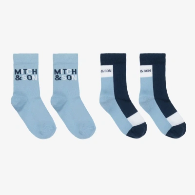 Mitch & Son Babies' Boys Blue & White Socks (2 Pack)