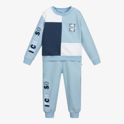 Mitch & Son Babies' Boys Blue Cotton Tracksuit In Multi