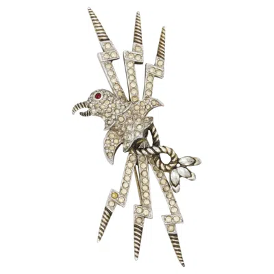 Pre-owned Mitchel Maer For Christian Dior Christian Dior Mitchel Maer Vintage Rare Red Eye Bird Lightning Penguin Brooch
