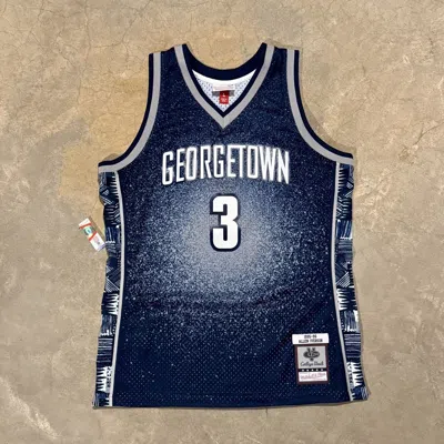 Pre-owned Mitchell & Ness Allen Iverson 3 Georgetown Hoyas Jersey In Blue