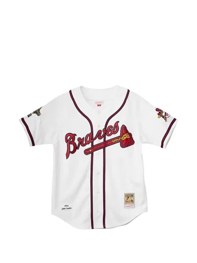 Mitchell & Ness Atlanta Braves 1995 World Series Patch Jersey Shirt In White