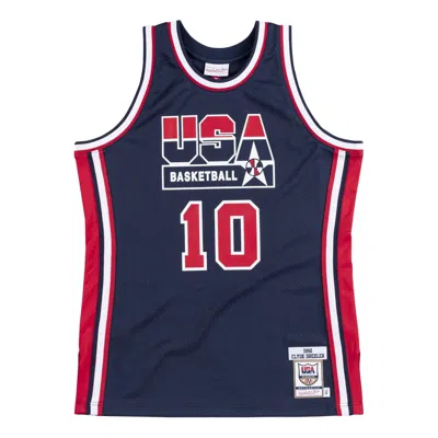 Mitchell & Ness Authentic Jersey Team Usa 1992 Clyde Drexler 'navy Red' In Blue