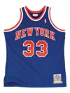 Mitchell & Ness Authentic Road "nba Ny Knicks 91 Patrick Ewing" Vest In Blue