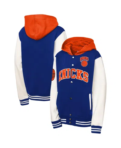 Mitchell & Ness Baby Boys And Girls Mitchell Ness Blue New York Knicks Courtside Fleece Full-snap Jacket