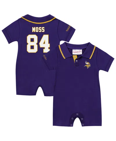 Mitchell & Ness Kids' Baby Boys And Girls Randy Moss Purple Minnesota Vikings Retro Roots Player Rugby Romper