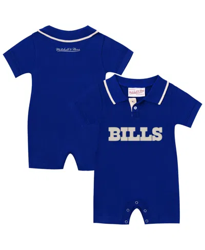 Mitchell & Ness Kids' Baby Boys And Girls Royal Buffalo Bills Retro Roots Rugby Romper In Blue
