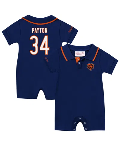 Mitchell & Ness Kids' Baby Boys And Girls Walter Payton Navy Chicago Bears Retro Roots Player Rugby Romper
