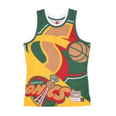 Mitchell & Ness Basketball Type Men's Nba Big Face Fashion Tank 5.0 Hardwood Classics Seasup Green In Multi