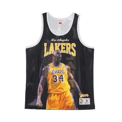 Mitchell & Ness Basketball Type Men's Tank Top Nba Behind The Back Tank Shaquille O'neal Hardwood Classics Loslak Bl In Black