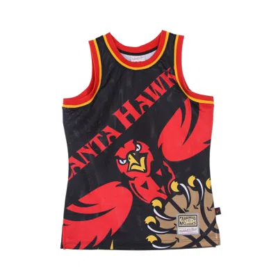 Mitchell & Ness Basketball Type Men's Tank Top Nba Big Face Blown Out Fashion Jersey Hardwood Classics Atlhaw Black/ In Multi