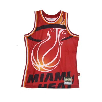 Mitchell & Ness Basketball Type Men's Tank Top Nba Big Face Blown Out Fashion Jersey Hardwood Classics Miahea Red/or