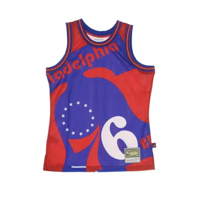 Mitchell & Ness Basketball Type Men's Tank Top Nba Big Face Blown Out Fashion Jersey Hardwood Classics Phi76e Red/or In Multi