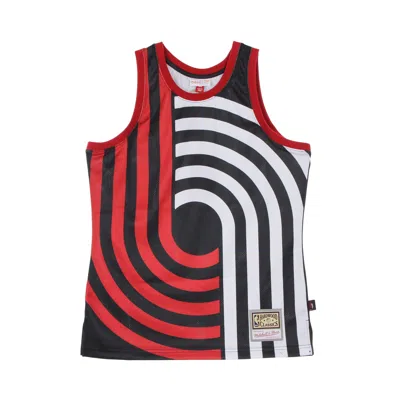 Mitchell & Ness Basketball Type Men's Tank Top Nba Big Face Blown Out Fashion Jersey Hardwood Classics Porbla Black/ In Multi