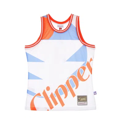 Mitchell & Ness Basketball Type Men's Tank Top Nba Big Face Blown Out Fashion Jersey Hardwood Classics Sadcli White/