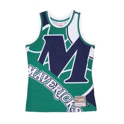 Mitchell & Ness Basketball Type Men's Tank Top Nba Big Face Fashion Tank 5.0 Hardwood Classics Dalmav Blue In Gray
