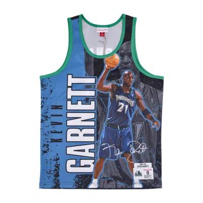 Mitchell & Ness Basketball Type Men's Tank Top Nba Burst Mesh Tank No 21 Kevin Garnett Mintim Original Team Colors