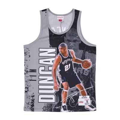 Mitchell & Ness Basketball Type Men's Tank Top Nba Burst Mesh Tank No 21 Tim Duncan Saaspu Original Team Colors