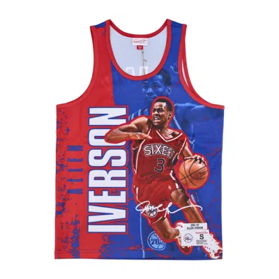Mitchell & Ness Basketball Type Men's Tank Top Nba Burst Mesh Tank No 3 Allen Iverson Phi76e Original Team Colors