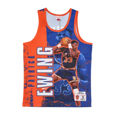 Mitchell & Ness Basketball Type Men's Tank Top Nba Burst Mesh Tank No 33 Patrick Ewing Neykni Original Team Colors