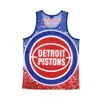 Mitchell & Ness Basketball Type Men's Tank Top Nba Jumbotron Sublimated Mesh Tank Hardwood Classics Detpis Scarlet/o In Red