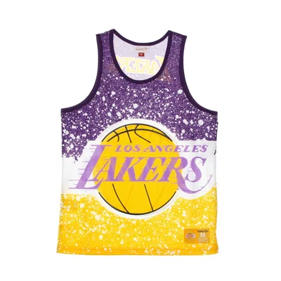 Mitchell & Ness Basketball Type Men's Tank Top Nba Jumbotron Sublimated Mesh Tank Hardwood Classics Loslak Light Gol In Purple