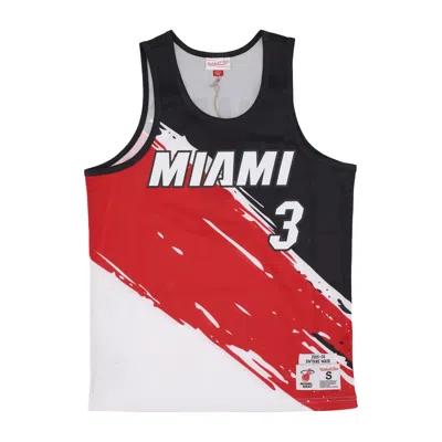 Mitchell & Ness Basketball Type Men's Tank Top Nba Paint Brush Mesh Tank No 3 Dwyane Wade Miahea Multi/white